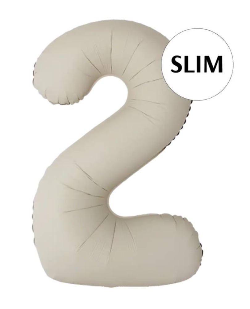 Цифра "2" Flexmetal 40" (102см)  Slim Сатин Кремове Лате