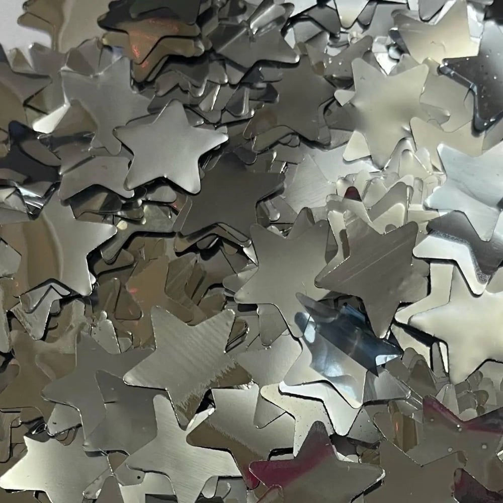 Конфеті зірочки 20мм Срібні