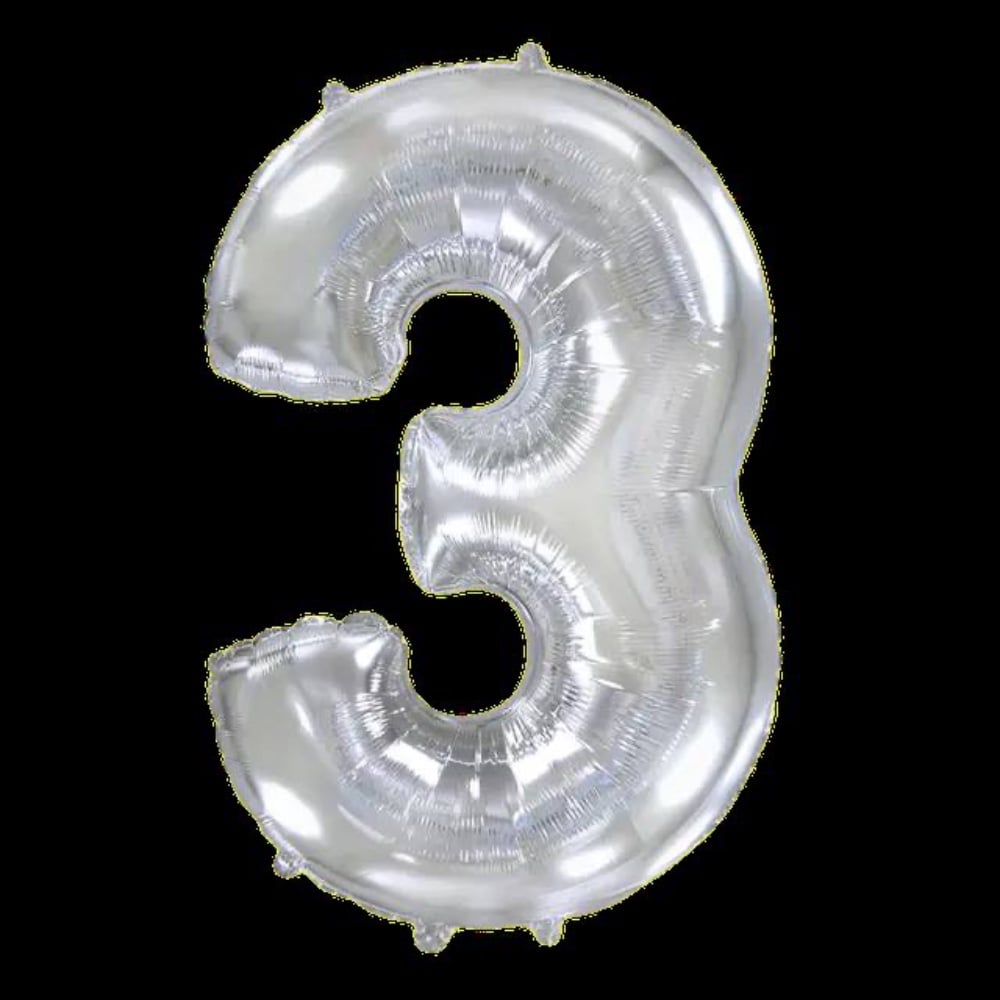 Цифра "3" Flexmetal 40" (102см) Срібло