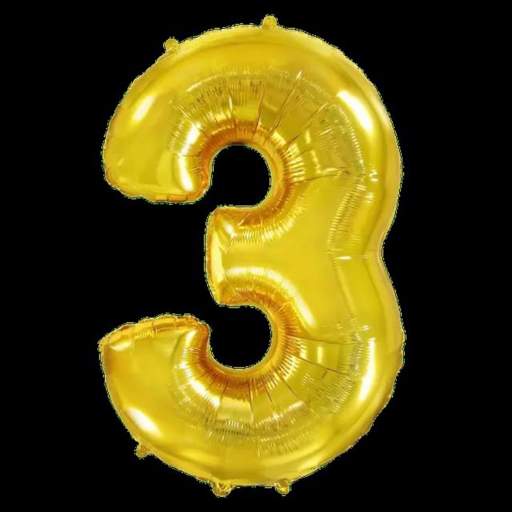 Цифра "3" Flexmetal 40" (102см) Золото