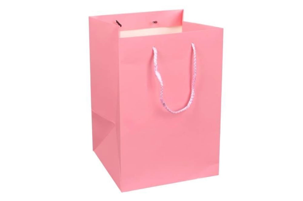 Пакет картонний вертикальний Рожевий 17,5*25,5*17