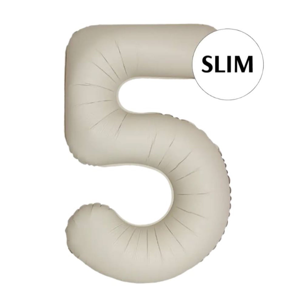 Цифра "5" Flexmetal 40" (102см)  Slim Сатин Кремове Лате
