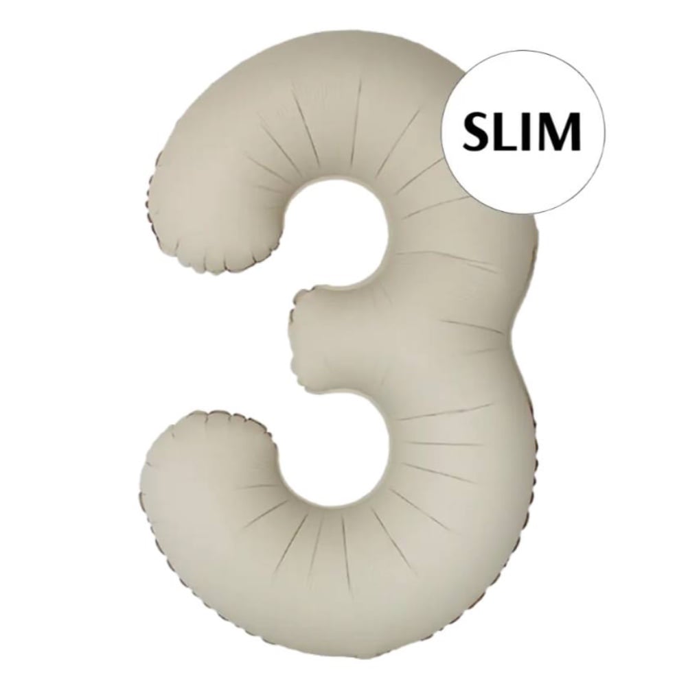 Цифра "3" Flexmetal 40" (102см)  Slim Сатин Кремове Лате