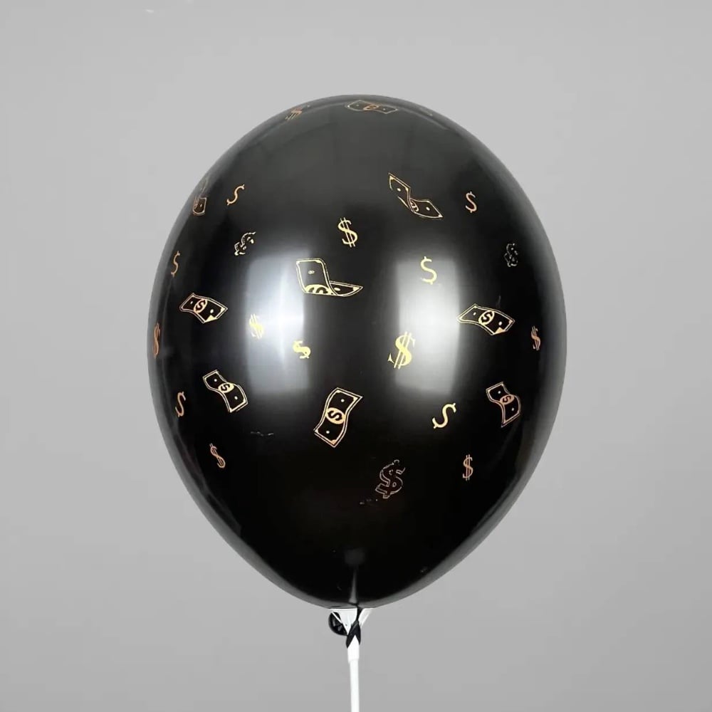 Кулька з принтом "Долари - Золотий на чорному"