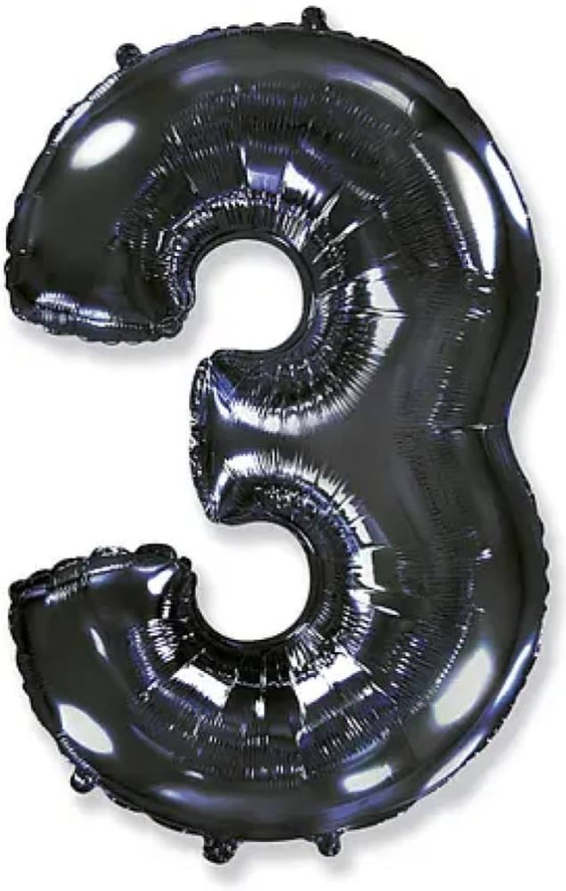 Цифра "3" Flexmetal 40" (102см) Чорна
