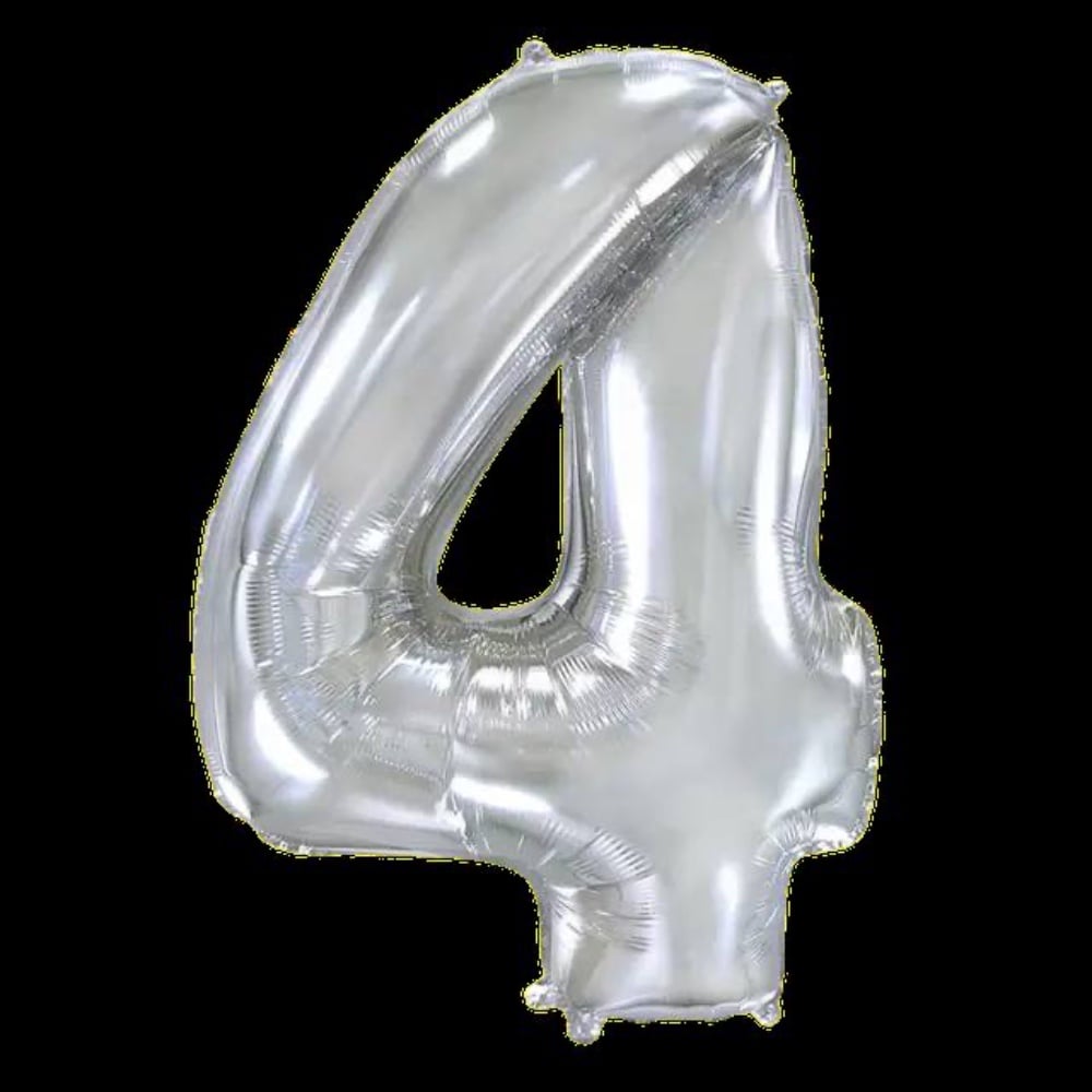 Цифра "4" Flexmetal 40" (102см) Срібло