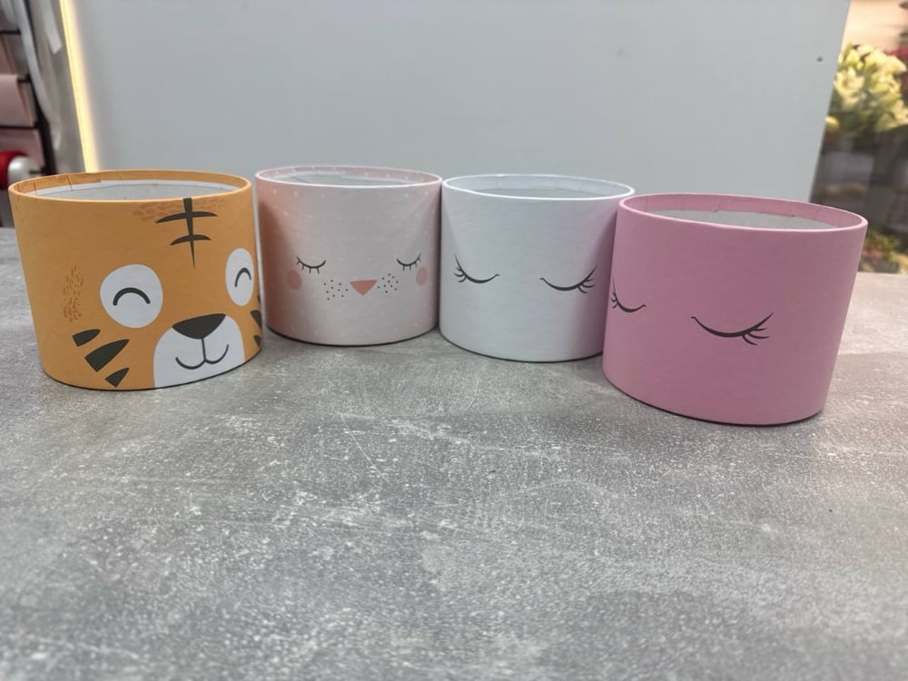 Коробка Звірята велика (висота 14см; діаметр 16см)