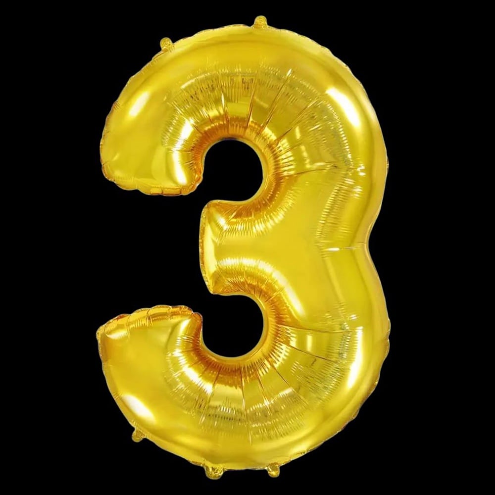 Цифра "3" Flexmetal 32" (81см) Золото