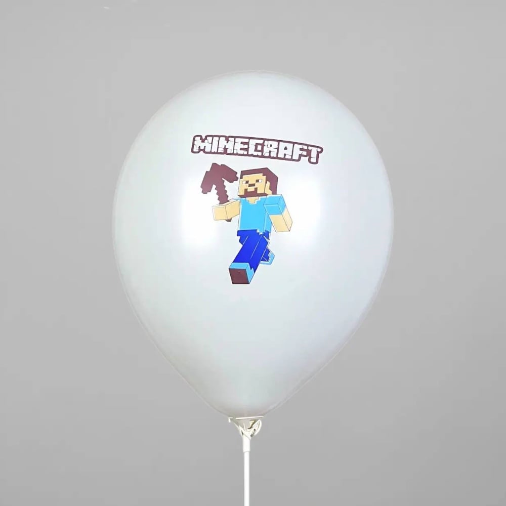 Кулька з принтом "Майнкрафт Стів - на білому" Belbal 12"