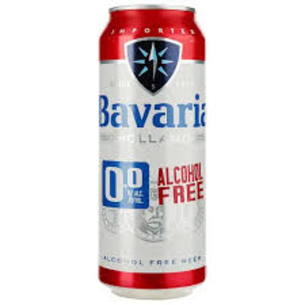 Пиво Bavaria, безалкогольне, світле, фільтроване, з/б, 0,5 л