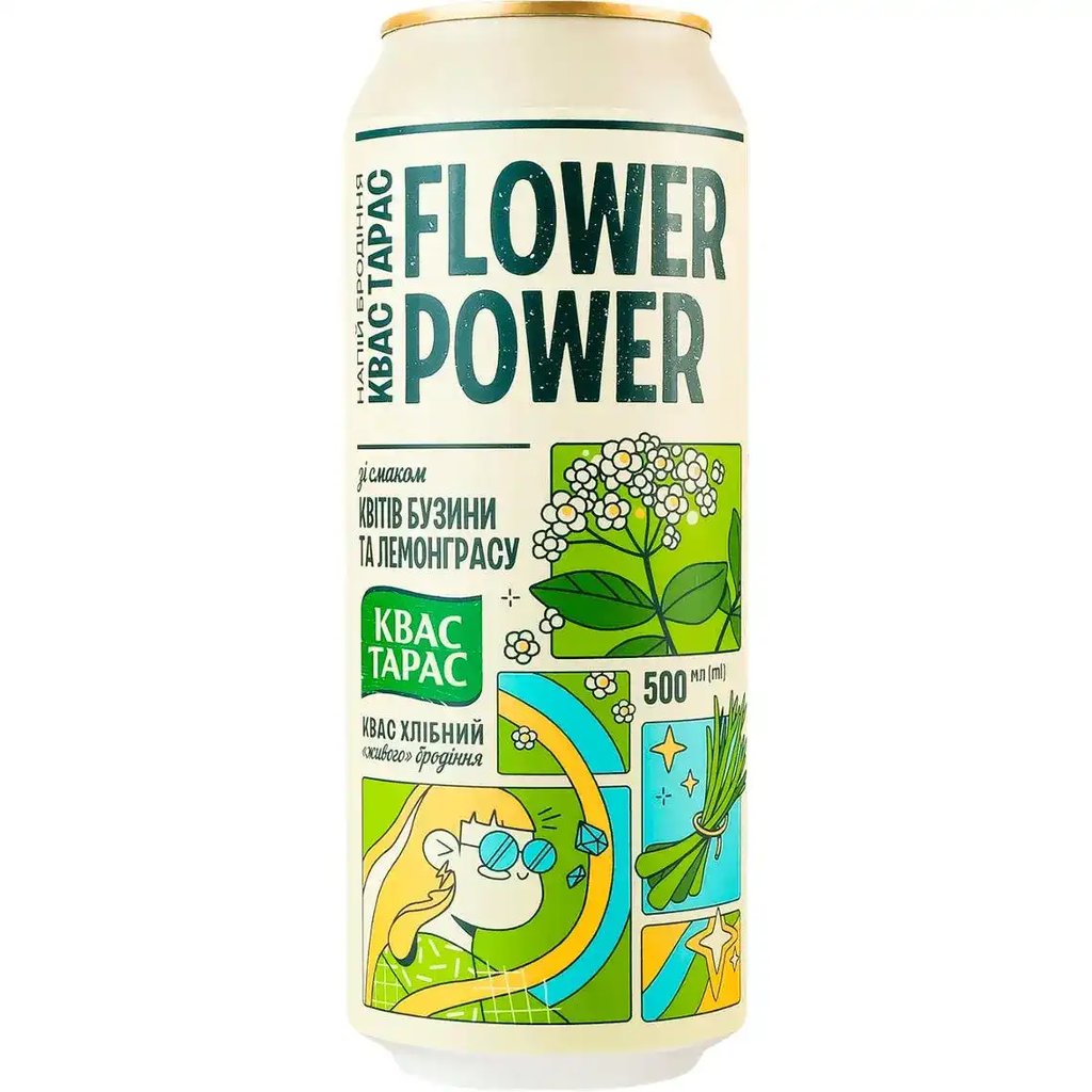 Квас Тарас Flower Power з/б 0.5