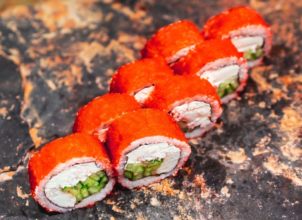 California tobiiko with crab sticks 