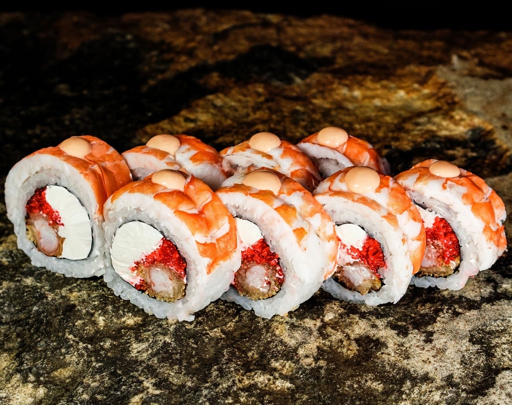 Philadelphia ebi with tempura prawn