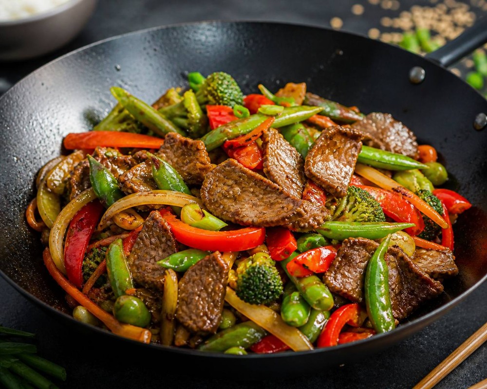 Овочі WOK з м'ясом