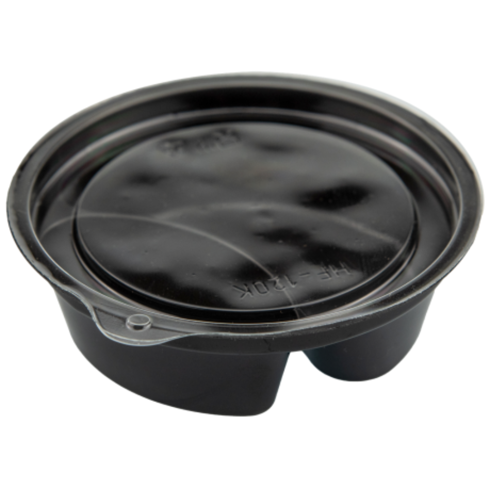 Соусник чорний на два відділення (васабі/імбир)