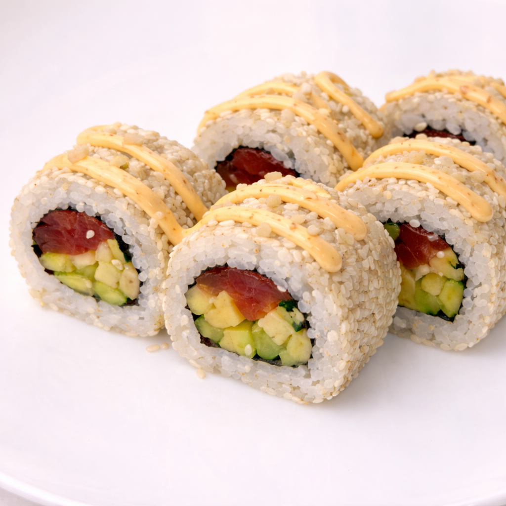 Каліфорнія з лососем в кунжуті