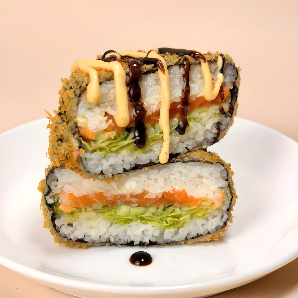 Суші-бургер з лососем