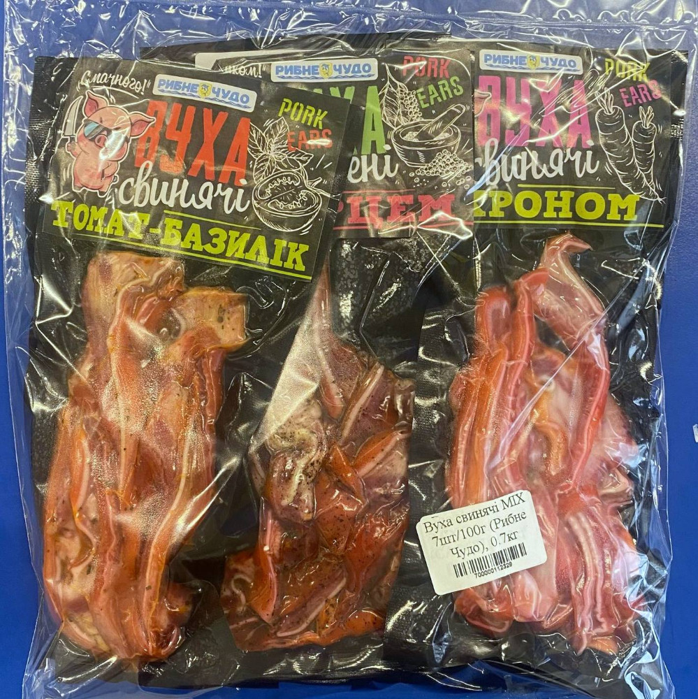 Вуха свинячі MIX 7шт/100г (Рибне Чудо), 0.7кг