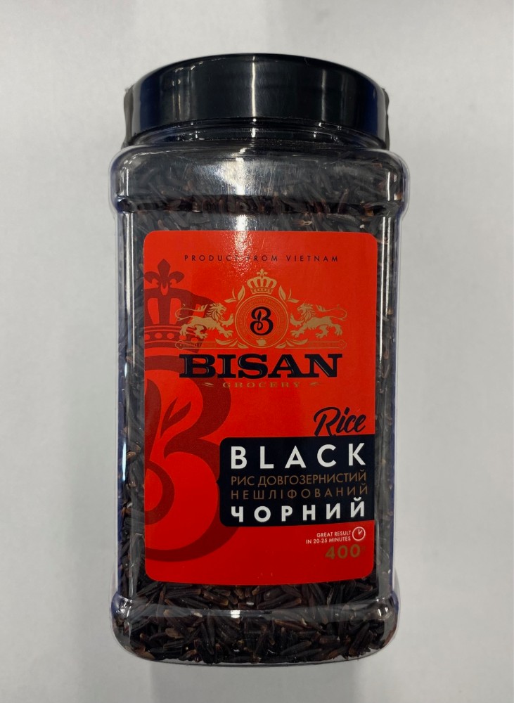 Bisan Рис BLACK довгозернистий нешліфований чорний (Павловський), пл/б 400г