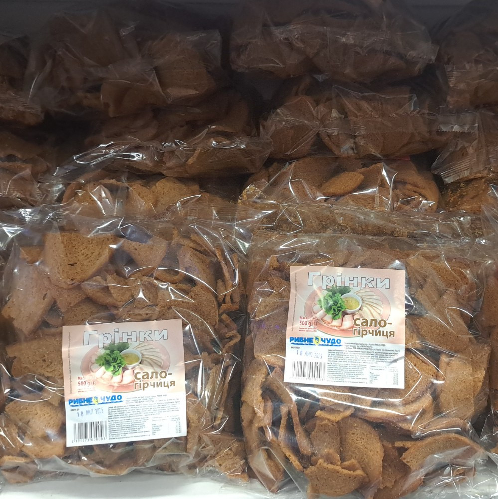 Грінки "РИБНЕ ЧУДО" САЛО-ГІРЧИЦЯ, 0.5кг
