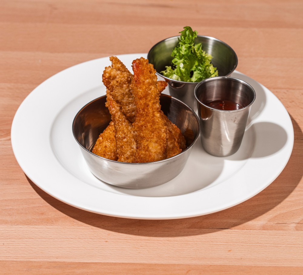 Тигрові креветки в повітряному рисі з соусом Sweet Chilli