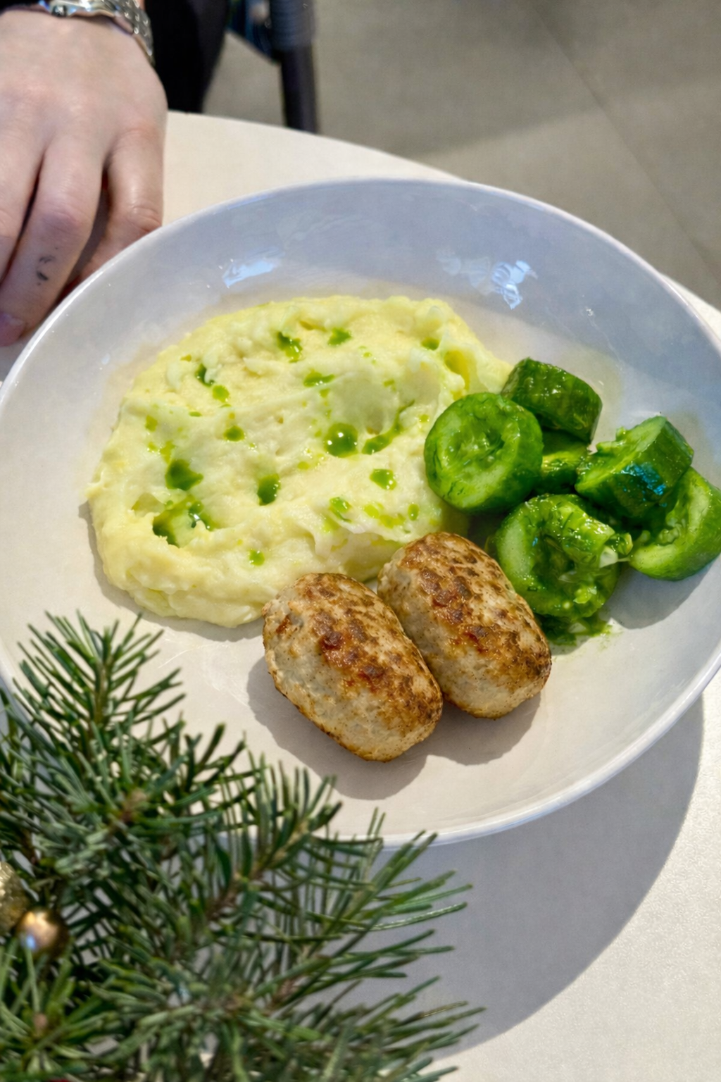 Turkey cutlets with mashed potatoes