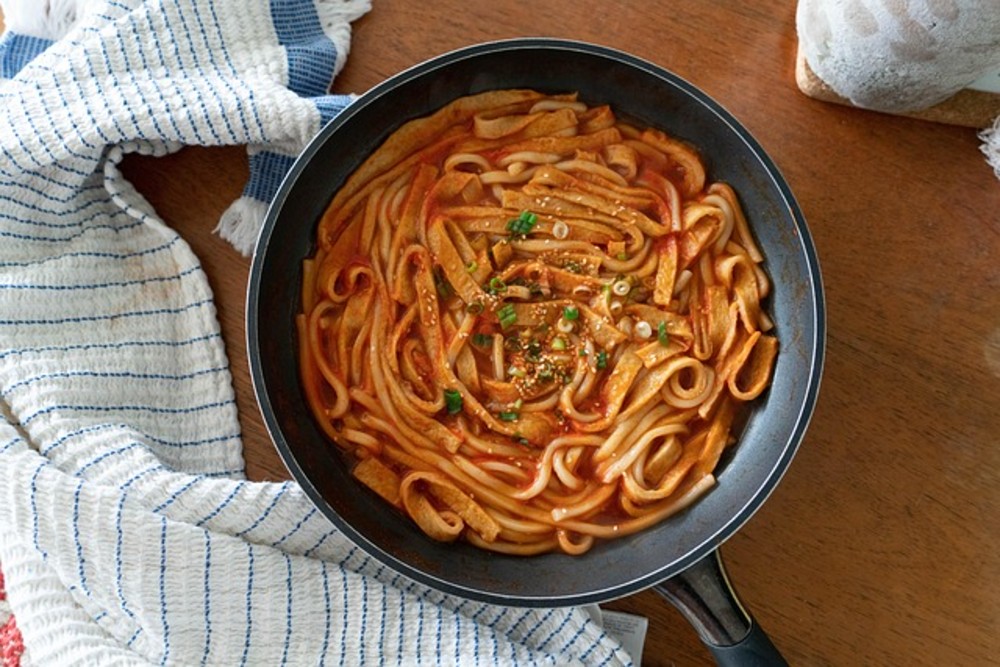 Udon with chicken and teriyaki