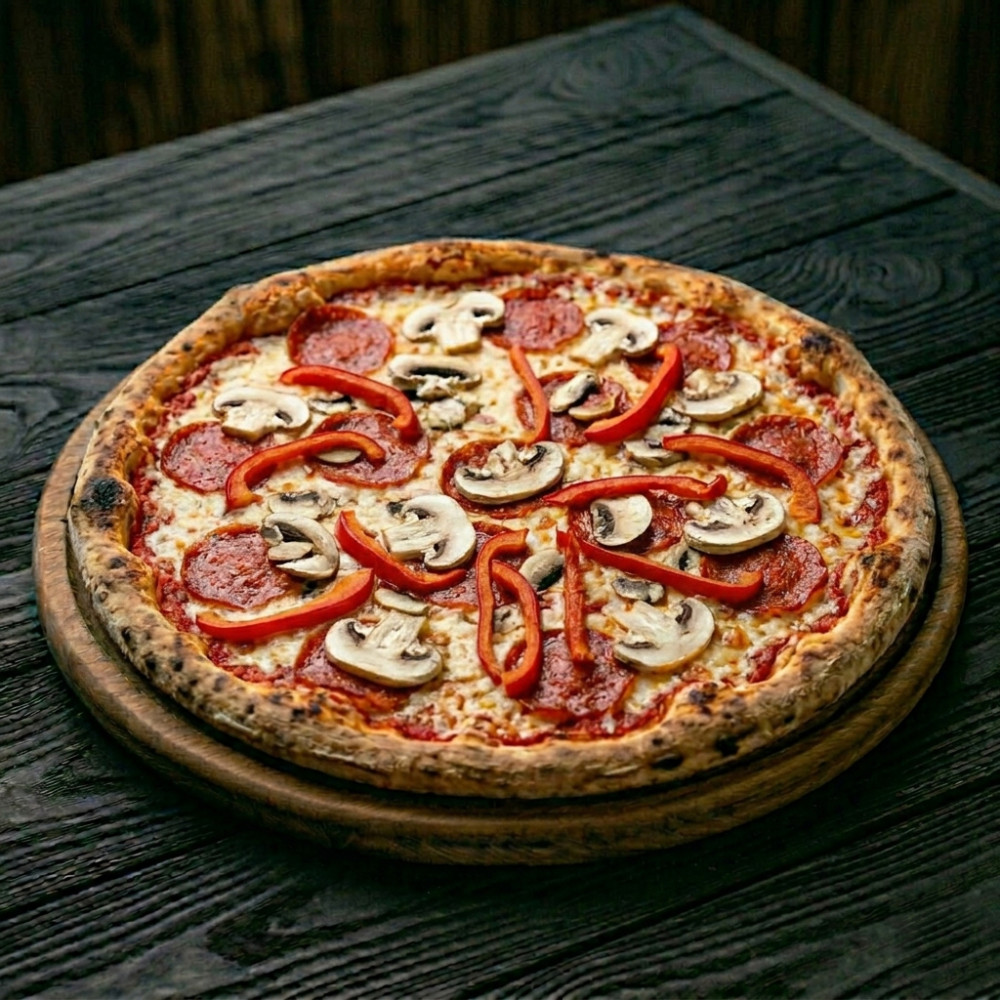 Пепероні з грибами+перець 43 см