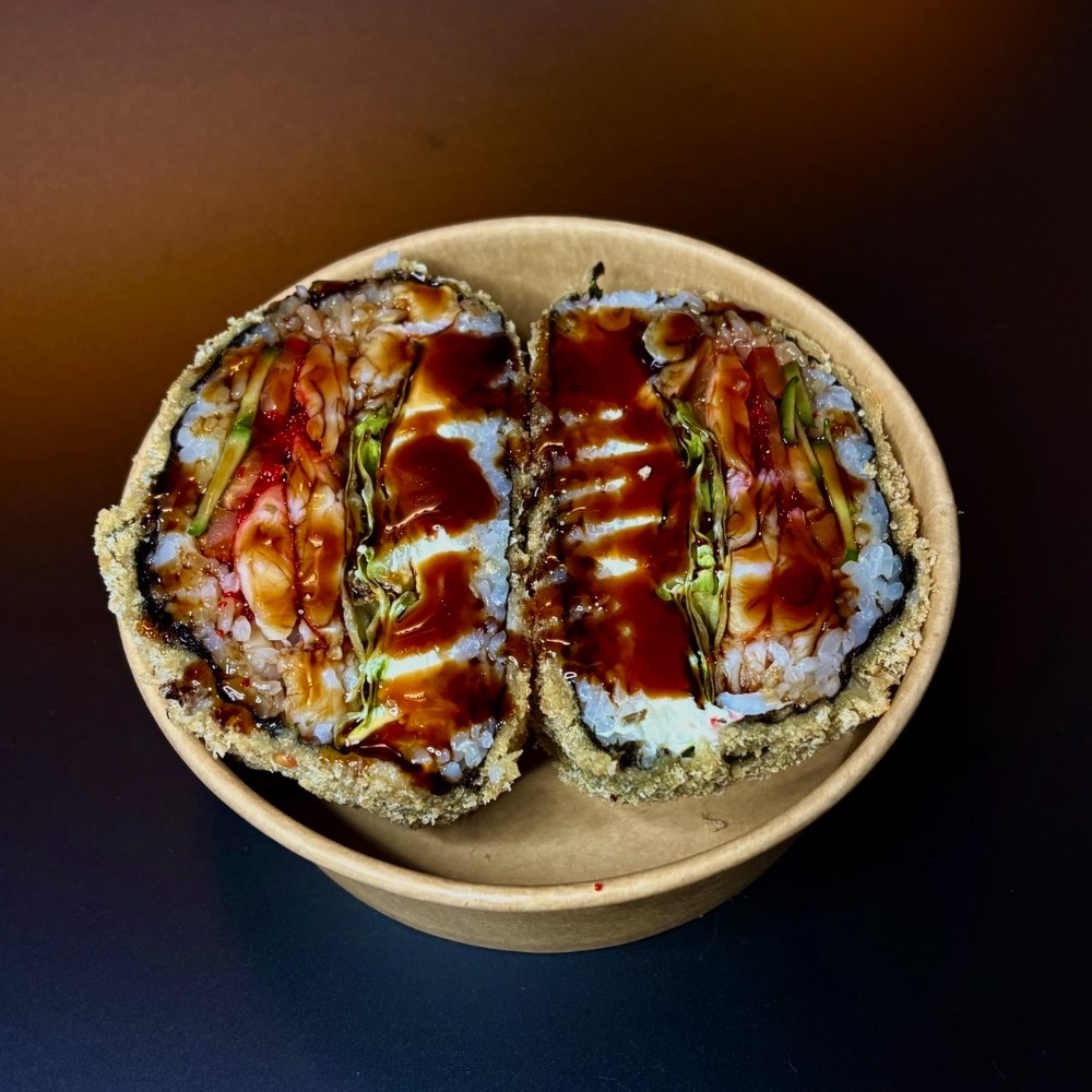 Суші-бургер з креветкою