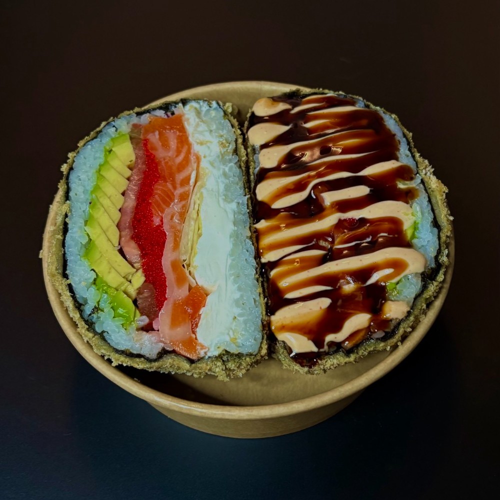 Суші-бургер з лососем