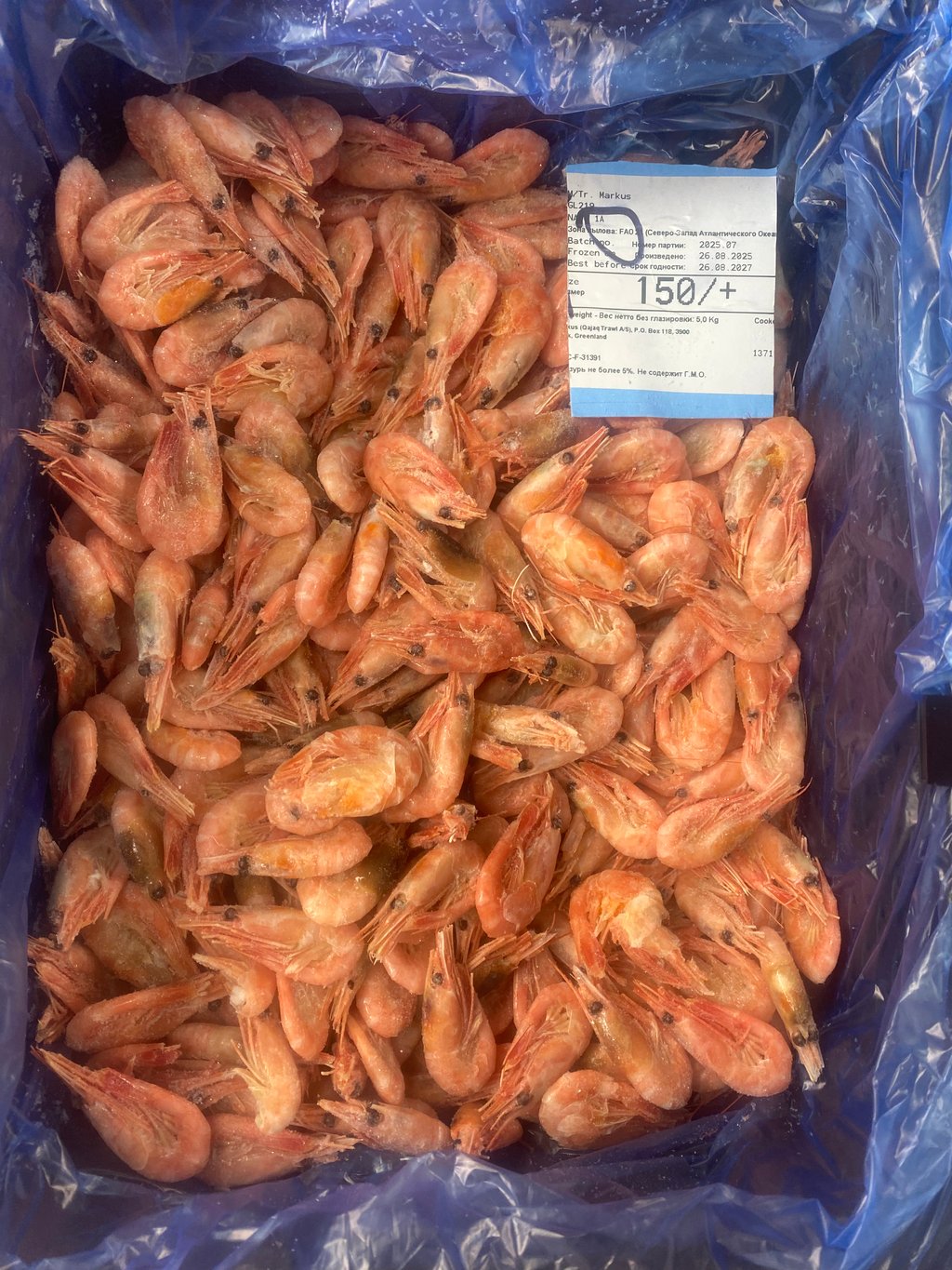 креветка в панцирі 150+ з/г - 5 кг