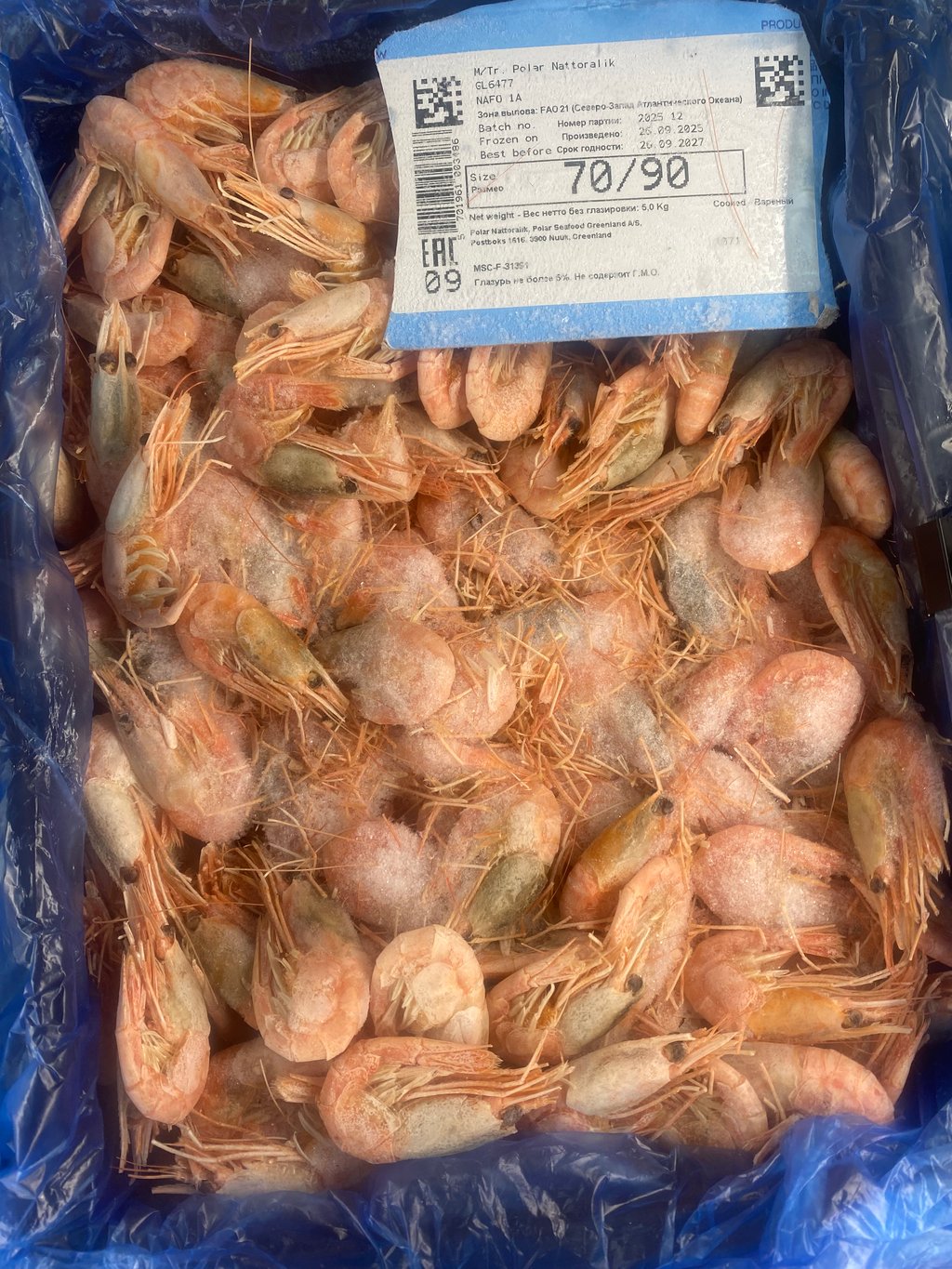 креветка в панцирі з /г  70/90