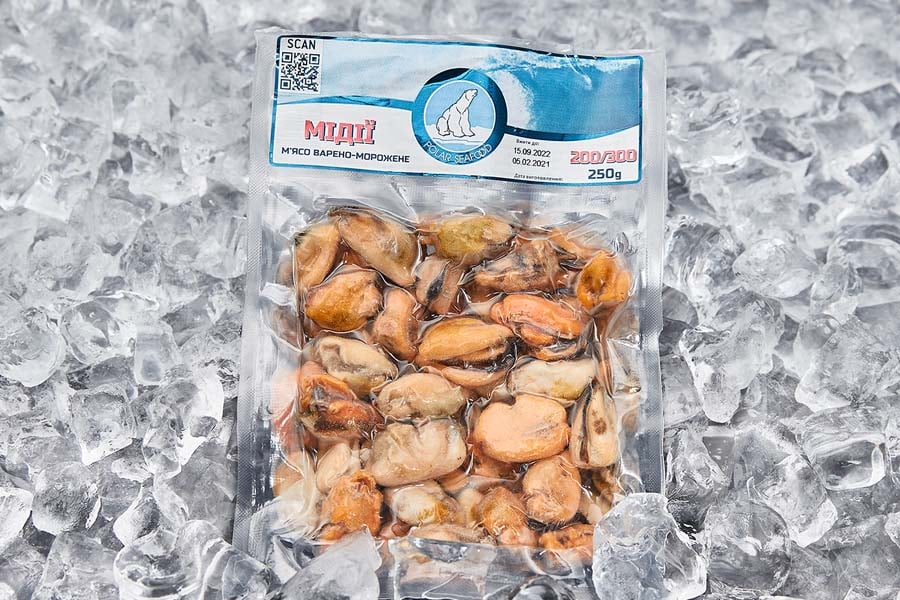мідії варено морож 250 гр