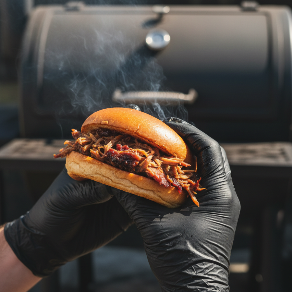 Бургер з рваною свининою із смокера