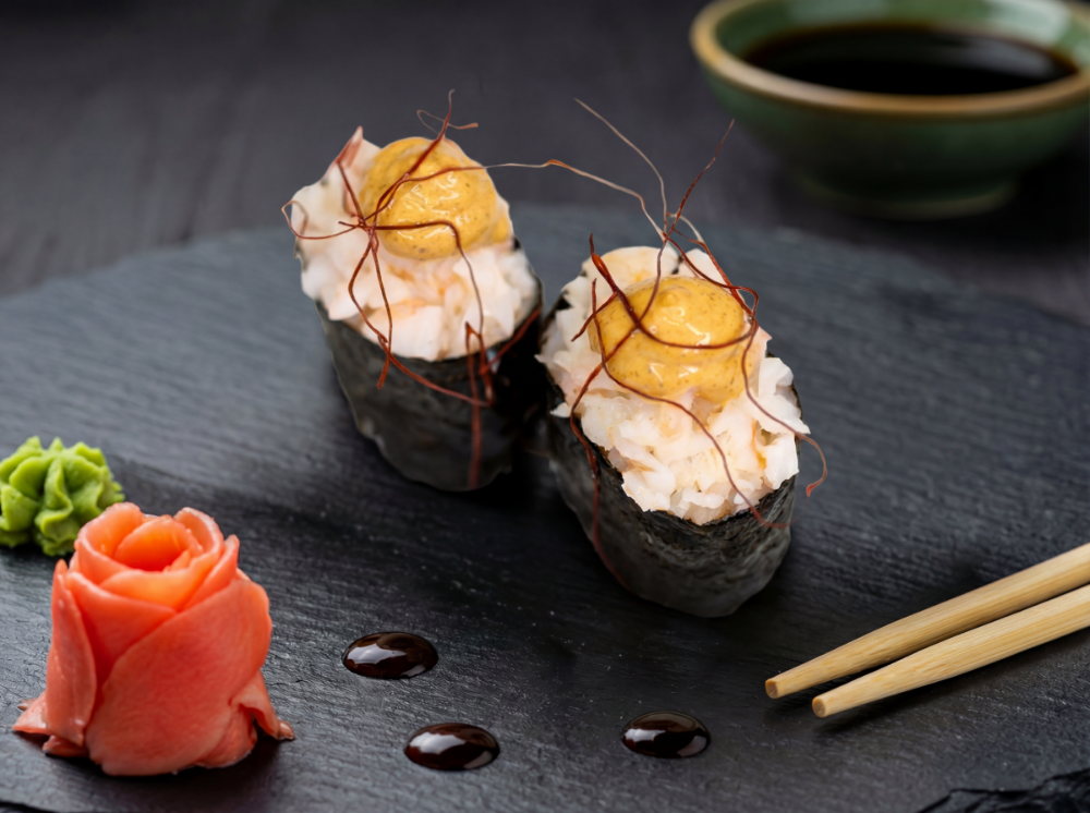 Гункан з креветками