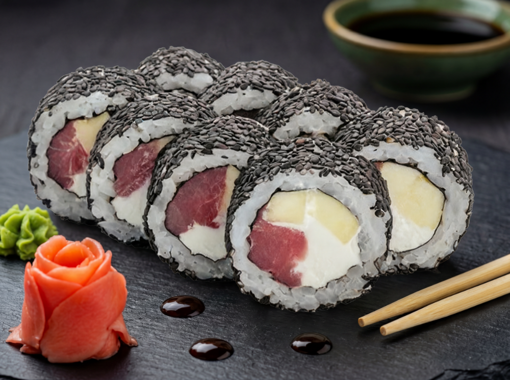 В чорному кунжуті з тунцем