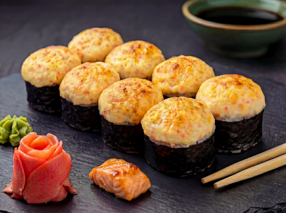 Запечений з лососем теріякі