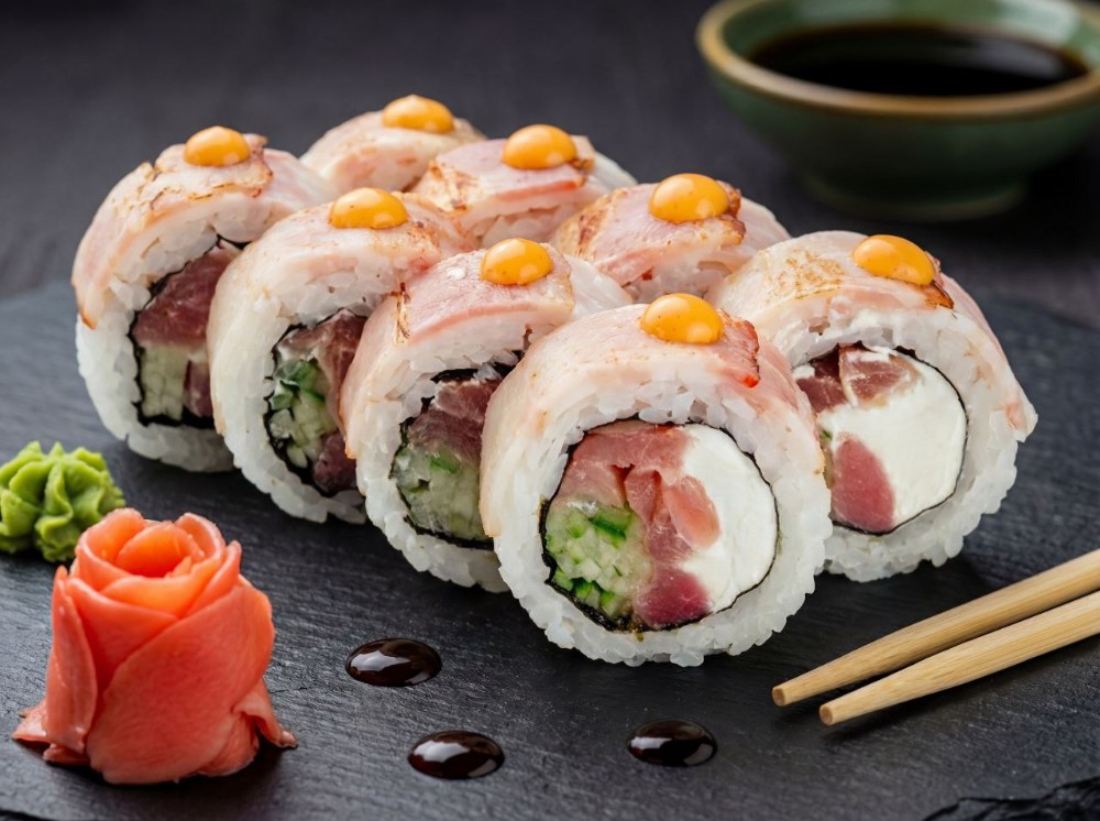 Рол з тунцем та беконом