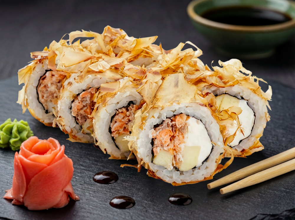 Боніто з лососем теріякі