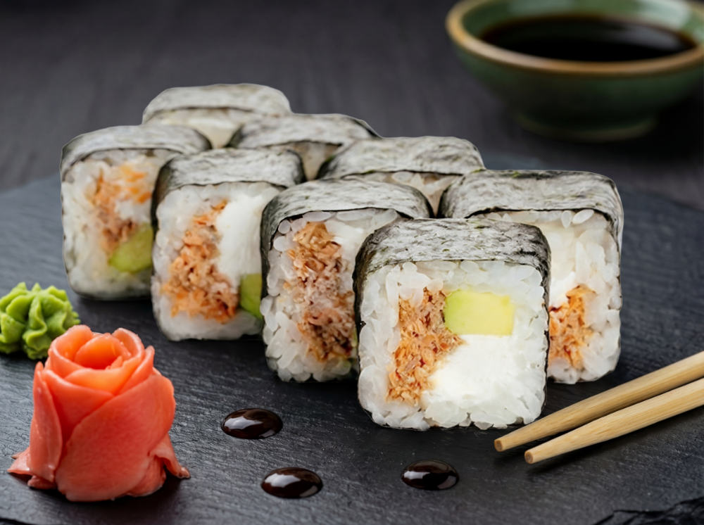 Макі лосось та авокадо