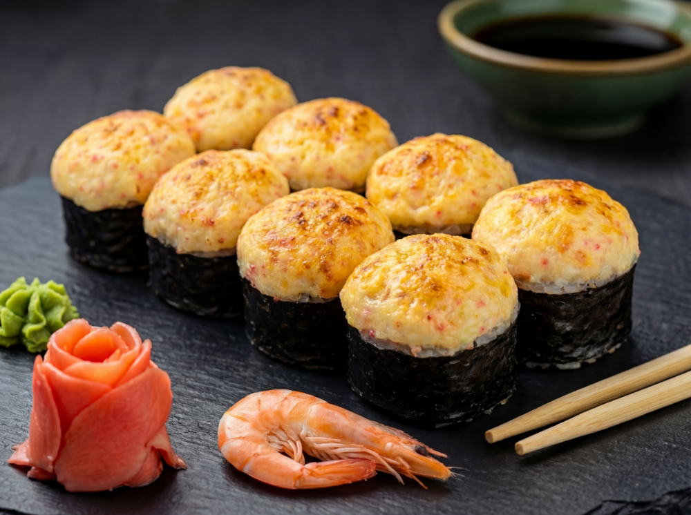 Запечений з креветками