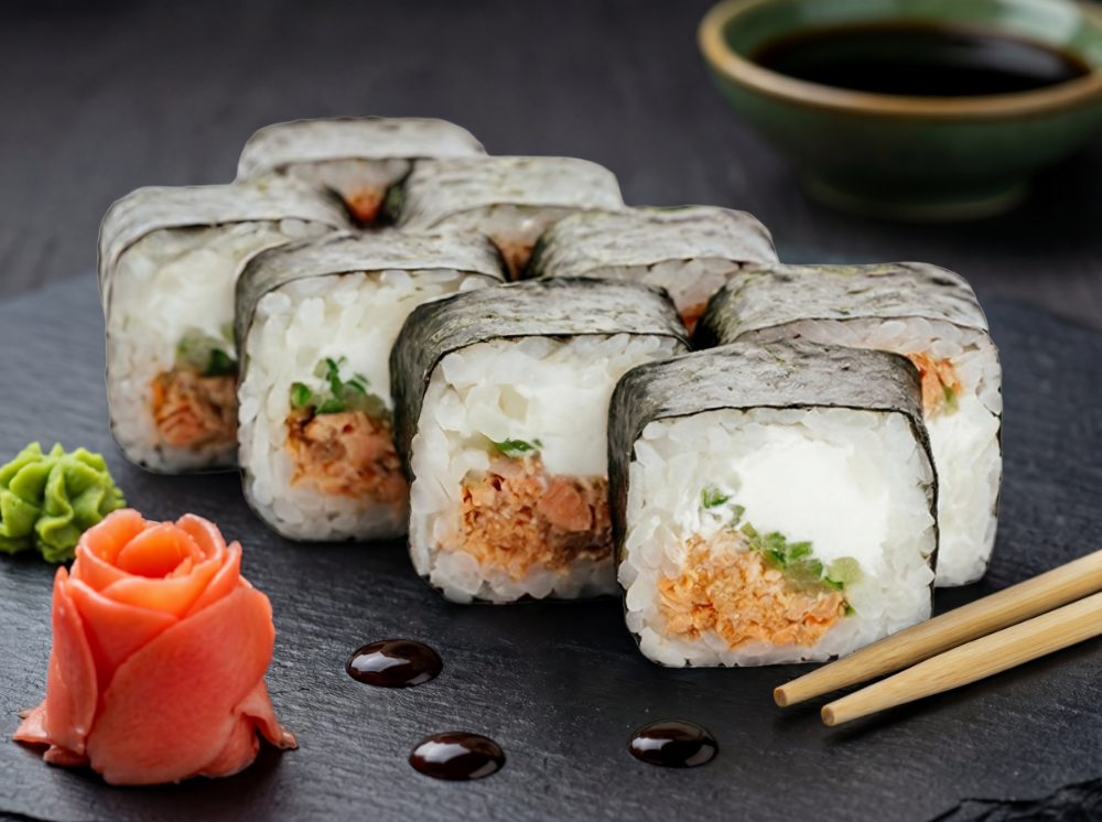 Макі з лососем теріякі