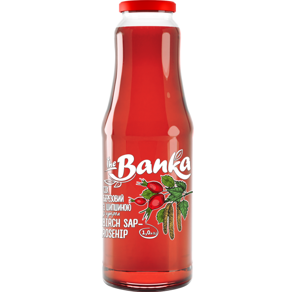 Сік березовий з настоєм шипшини 1л ТМ The Banka