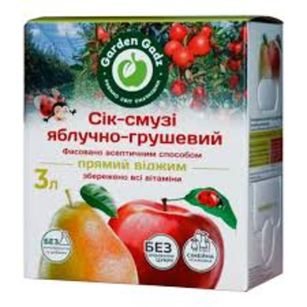 Сік-смузі Яблучно-Грушевий з мякоттю 3 л Garden