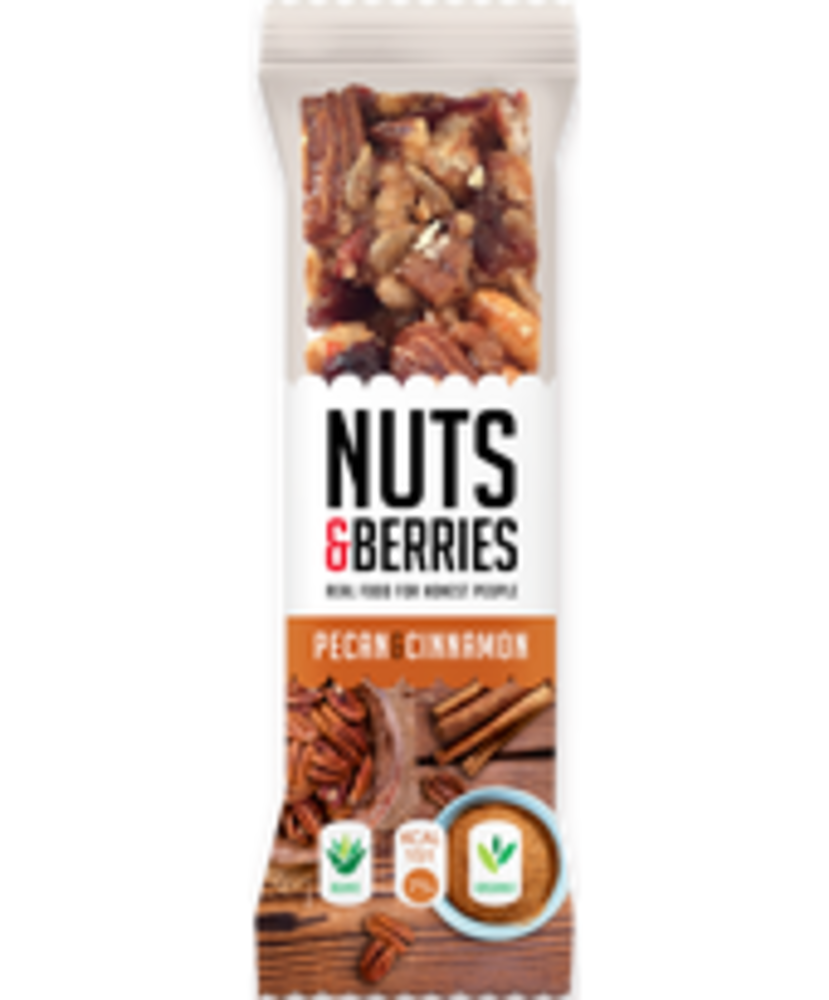 Батончик горіховий з пеканом та корицею 30г Nuts&Bemies