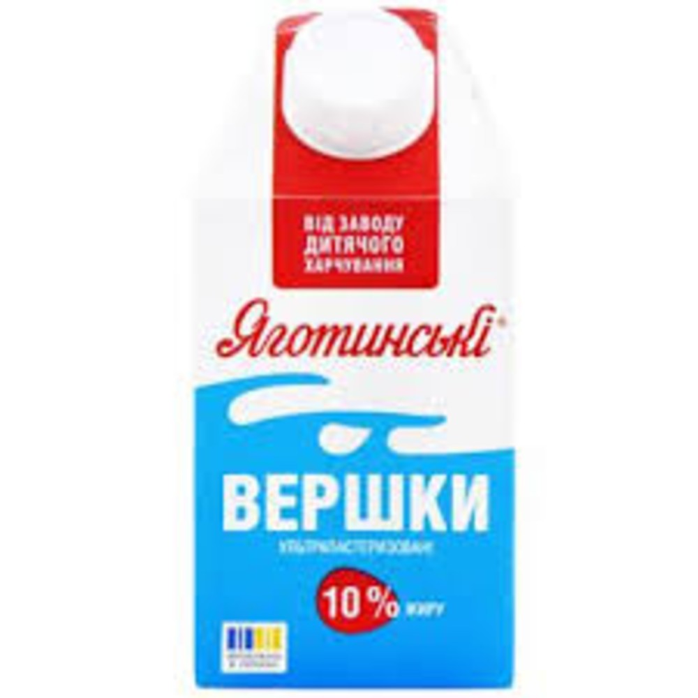 Тетрапак Вершки 500г 10% ультрапастеризоване