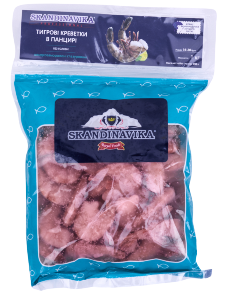 Креветка IQF 16-20 Чорна Тигрова 1кг