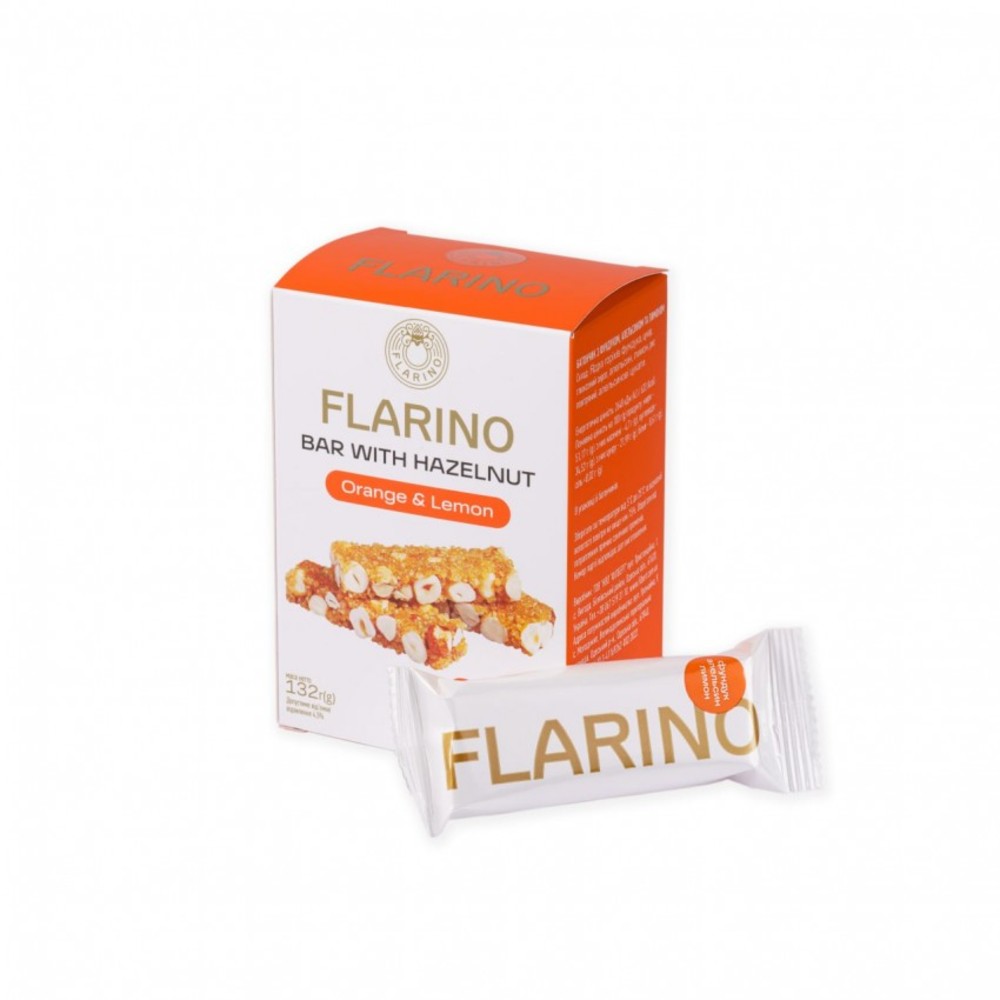 Батончик з фундуком лимоном та апельсином 132г Flarino