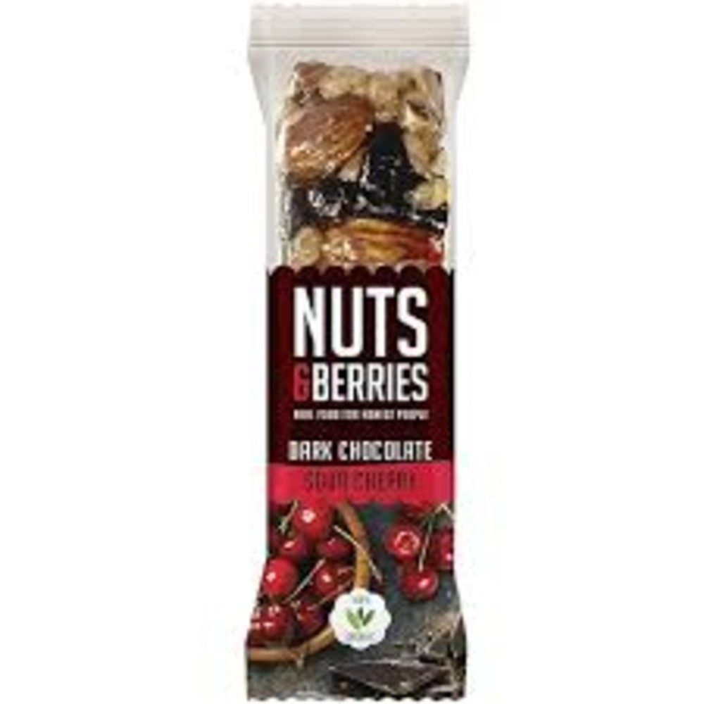 Батончик з вишнею та чорним шоколадом 40г Nuts