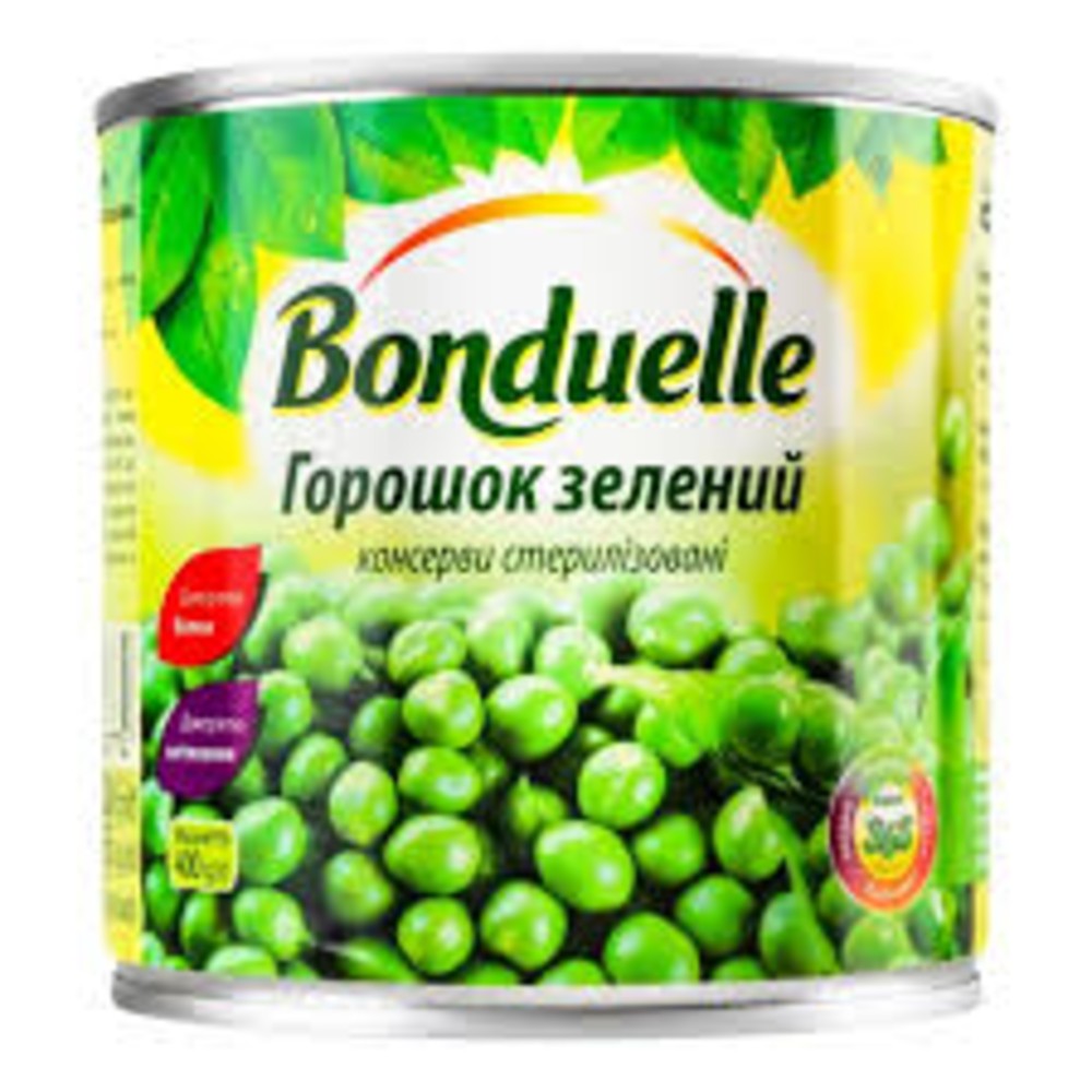 Горошок зелений ж/б 400г Bonduelle
